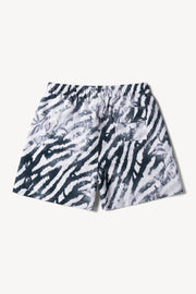 Aries Arise - Hibiscus Board Short - Black and White-Pantalons et Shorts-SUAR30108