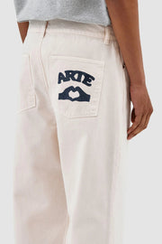 Arte Antwerp - Paul Pocket Logo Pants - Cream-Pantalons et Shorts-AW23-068P