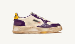 Autry Medalist Super Vintage Low - Leather - White/Purple-Chaussures-AULM BC01