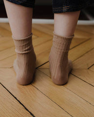 Baserange -Rib Overankle Socks en Coton Biologique - Brandy-Sous-Vêtements-KARS-CR-SP24