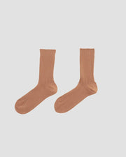 Baserange -Rib Overankle Socks en Coton Biologique - Brandy-Sous-Vêtements-KARS-CR-SP24