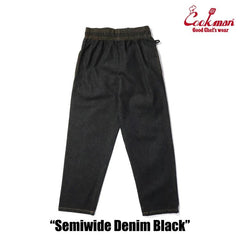 Cookman - Chef Pants Semiwide - Denim Black-Pantalons et Shorts-231-23887