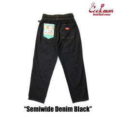 Cookman - Chef Pants Semiwide - Denim Black-Pantalons et Shorts-231-23887