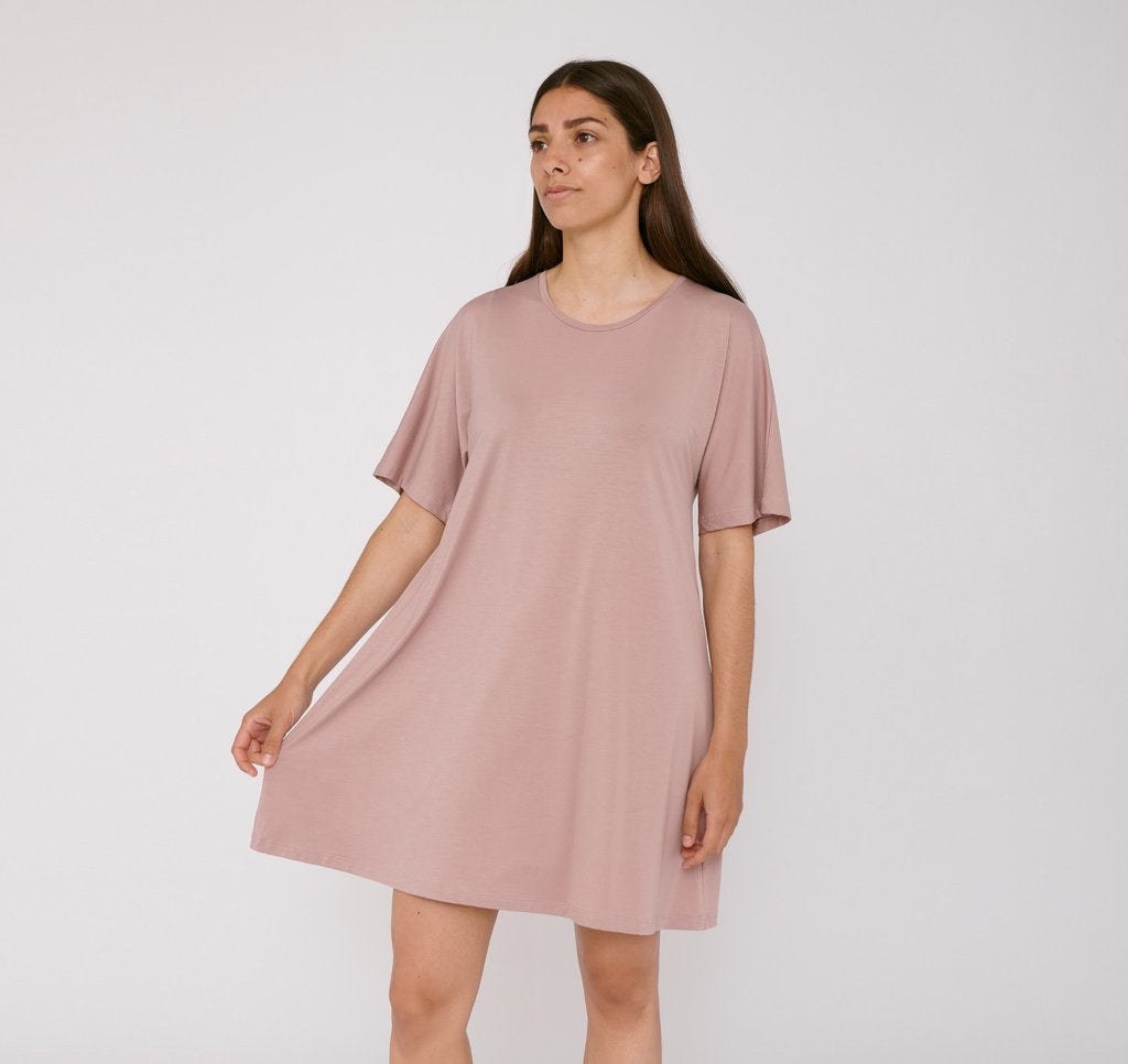dusty rose t shirt dress Hubert Short Sleeve Maxi Dress in Dusty Rose XS / Dusty Rose