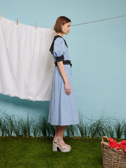 Sister Jane - Lucille Crochet Trim Dress - Cornflower Blue-Robes-DR17770BLE