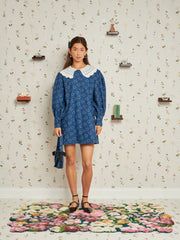 Sister Jane - Prize Heart Denim Mini Dress - Indigo Blue-Robes-DR1967BLE
