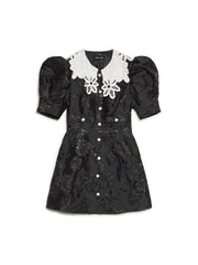 Sister Jane - Victoria Jacquard Mini Dress - Coal Black-Robes-DR1953BLK