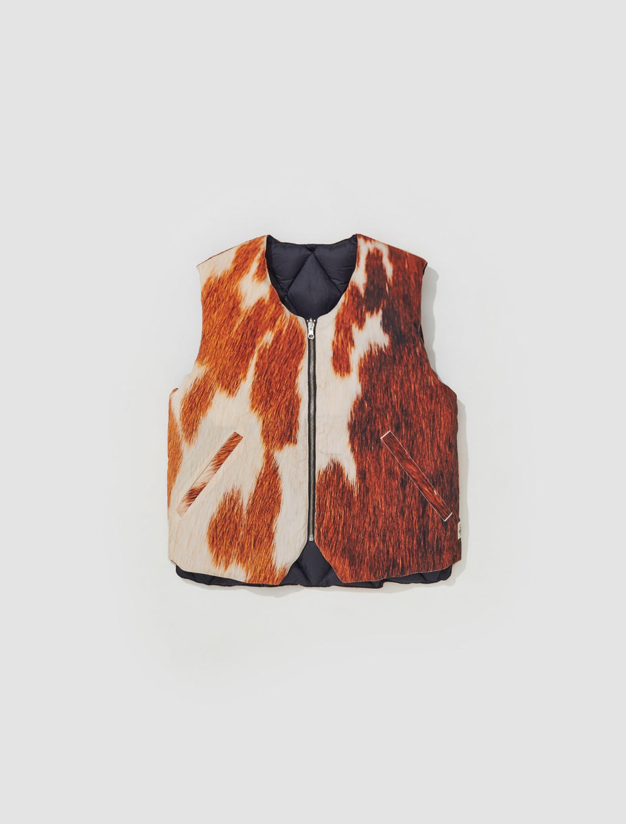 Stussy Reversible Quilted Vest Cowhide