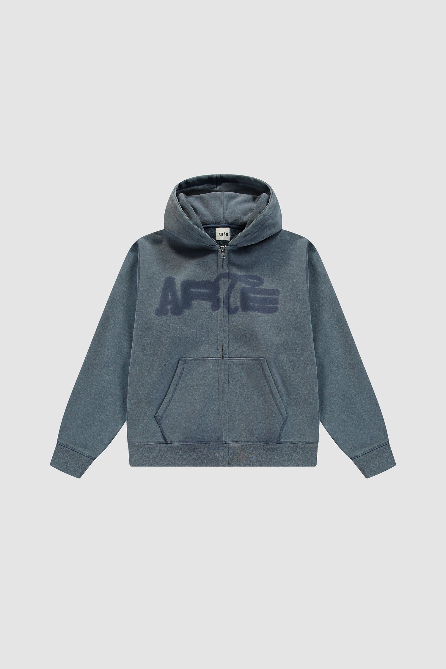 Arte Antwerp AW26 Stencil Sunfade Zip Hoodie navy — ADG Studio