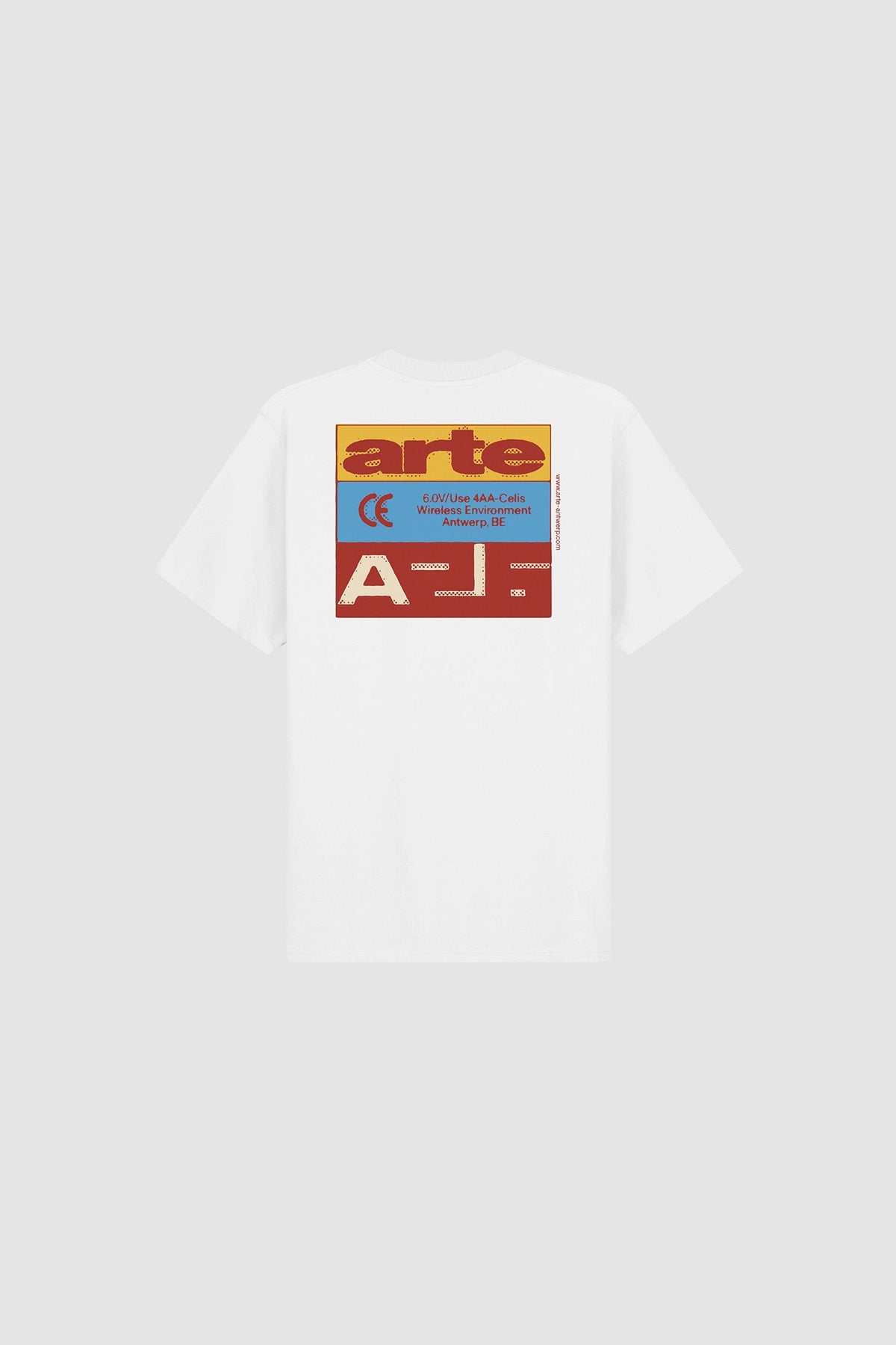 Arte Antwerp Tricolor Serial T-shirt blanc — packshot dos graphisme tricolore
