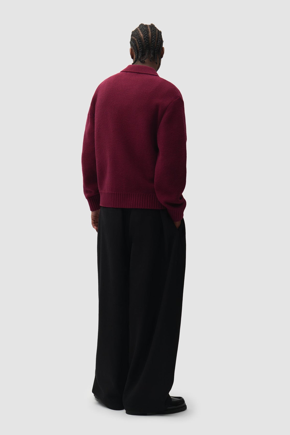 Arte Antwerp Stencil Zip Cardigan bordeaux — lookbook dos entier
