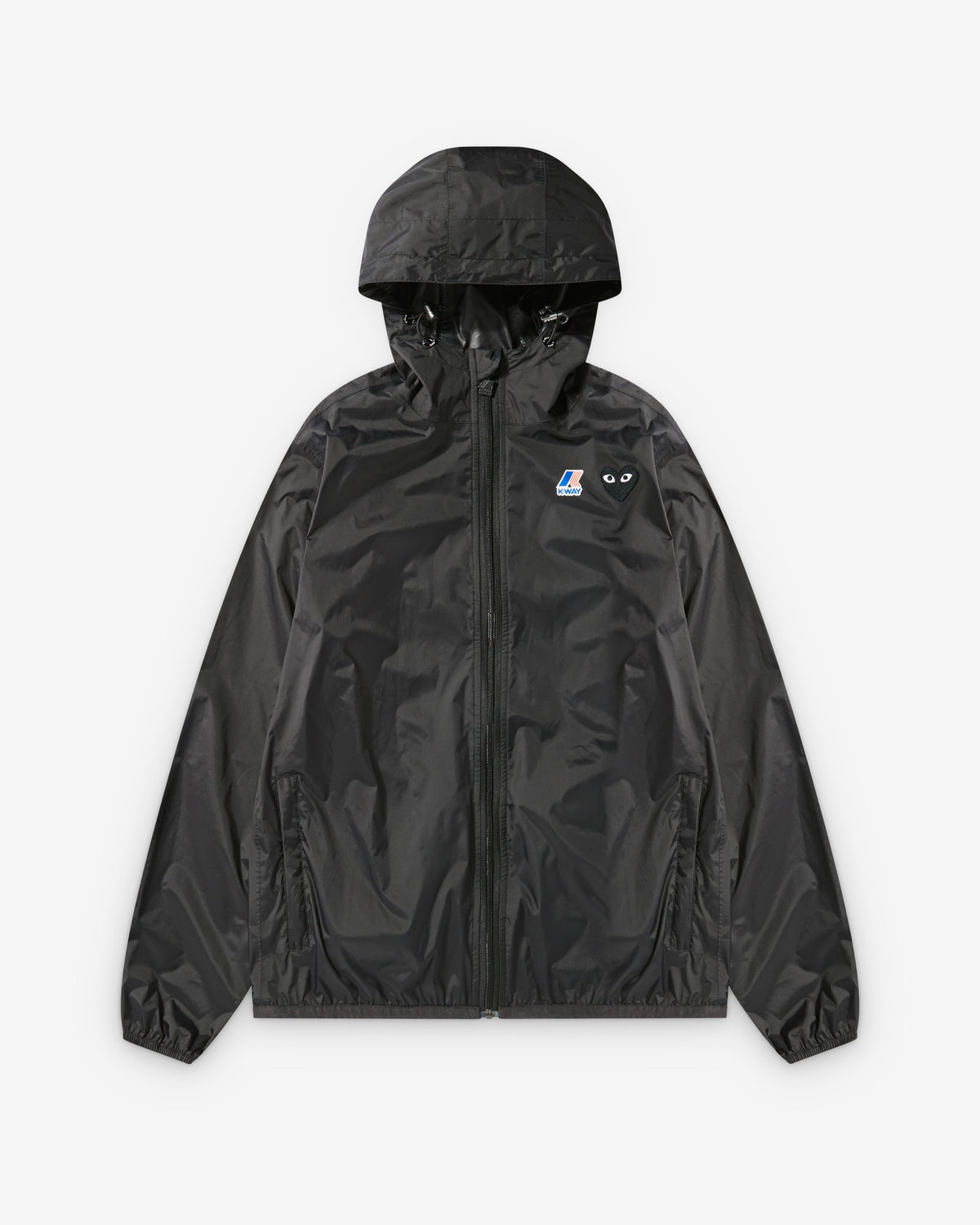Comme Des Garçons x K-Way veste zip noire — packshot face