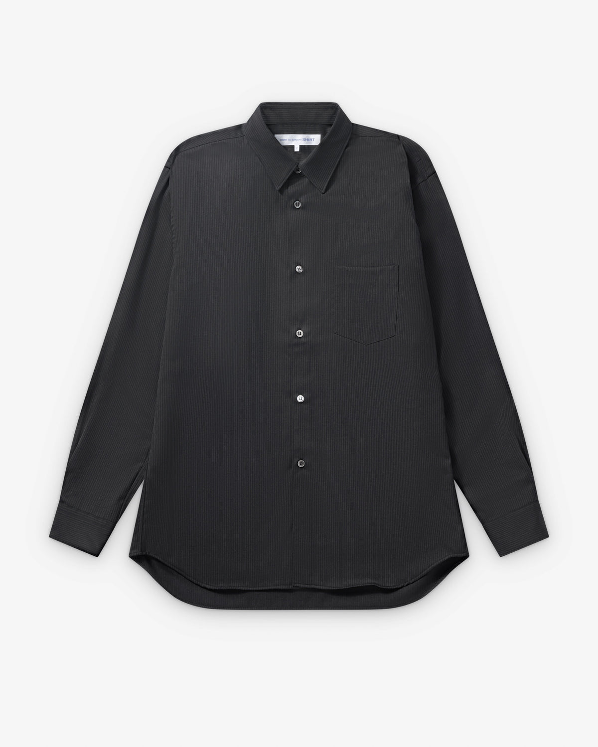 Comme Des Garçons Shirt chemise pinstripe noire — packshot face