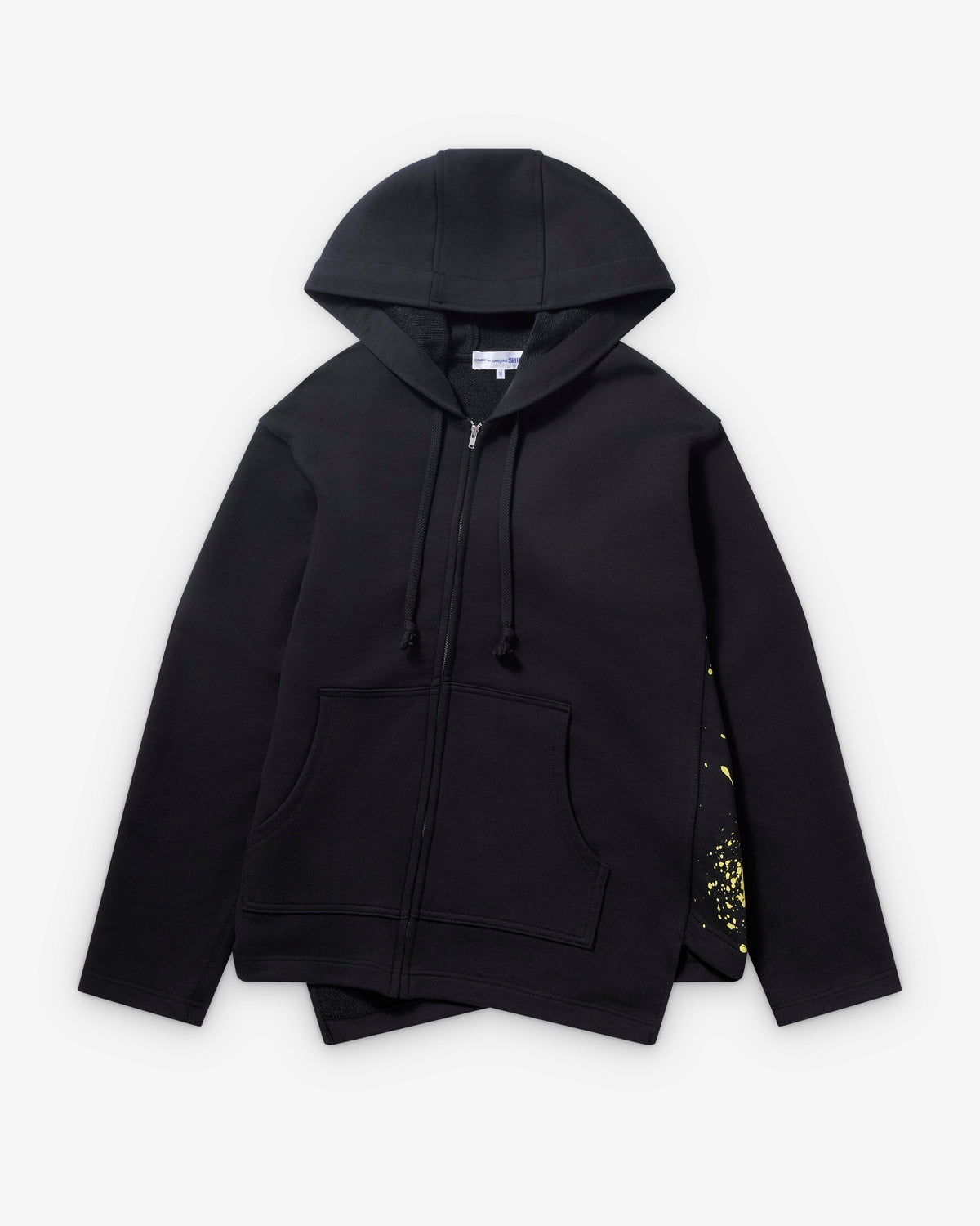 Comme Des Garçons Shirt hoodie zip paint splatter noir — packshot face