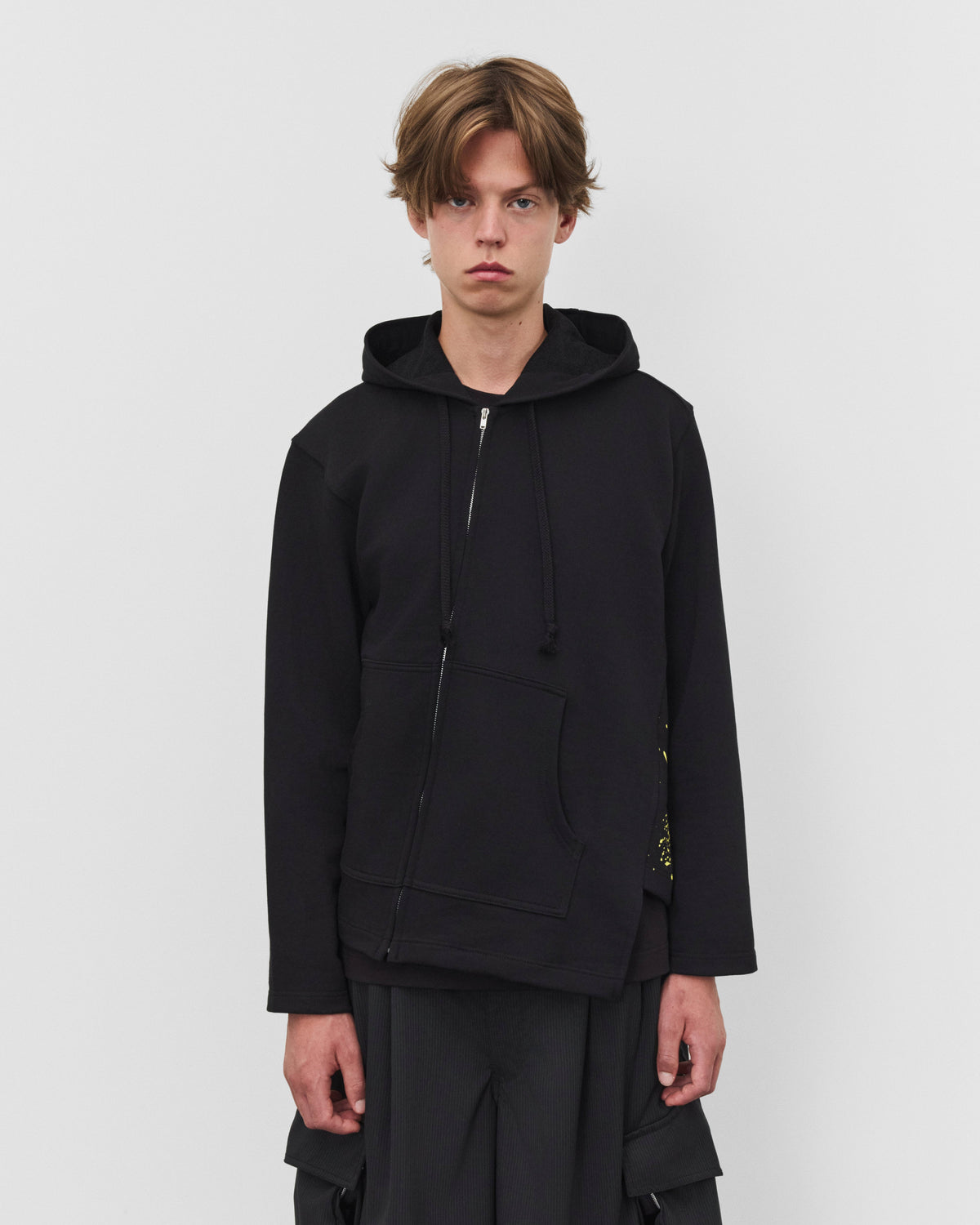 Comme Des Garçons Shirt hoodie zip paint splatter noir — lookbook face