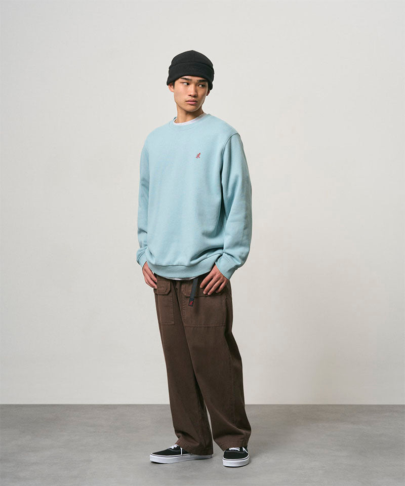 Gramicci One Point Crew Sweatshirt Bleu stone — face