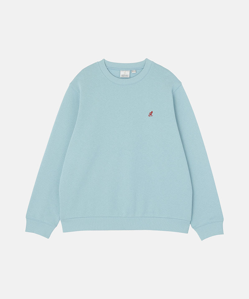 Gramicci One Point Crew Sweatshirt Bleu stone — packshot