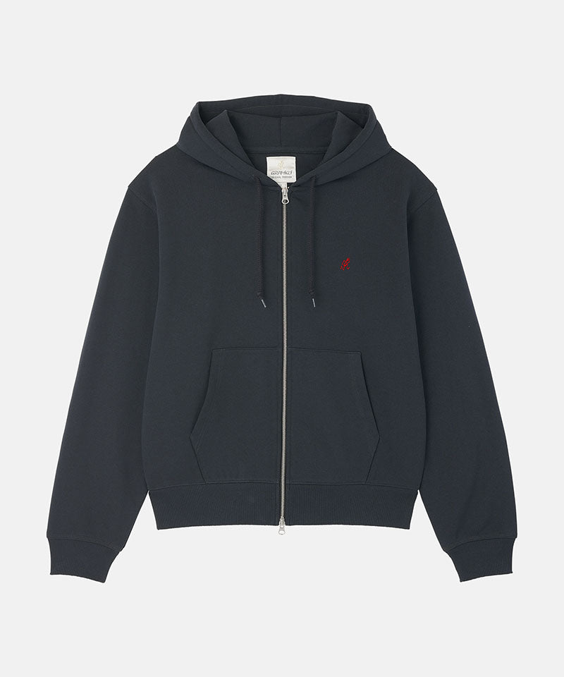 Gramicci One Point Zip Hooded Sweatshirt Noir vintage — face
