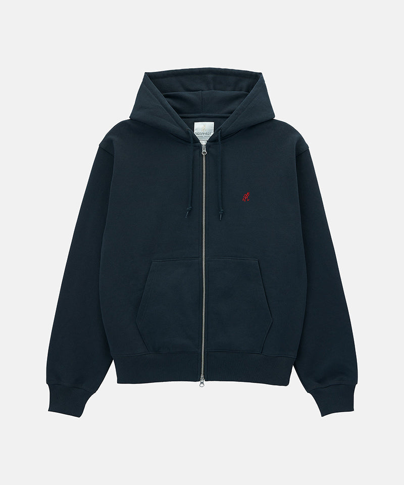 Gramicci One Point Zip Hooded Sweatshirt Noir vintage — packshot