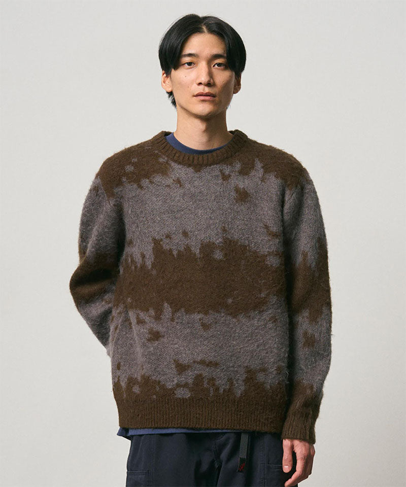 Gramicci Mohair Splatter Sweater Éclaboussures slate — détail