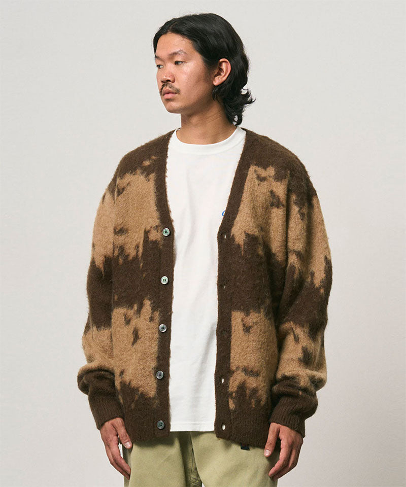 Gramicci Mohair Splatter Cardigan Éclaboussures taupe — détail