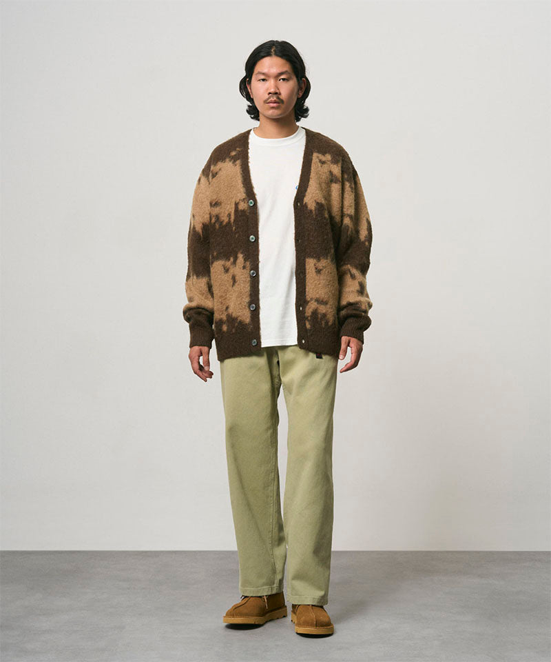 Gramicci Mohair Splatter Cardigan Éclaboussures taupe — face