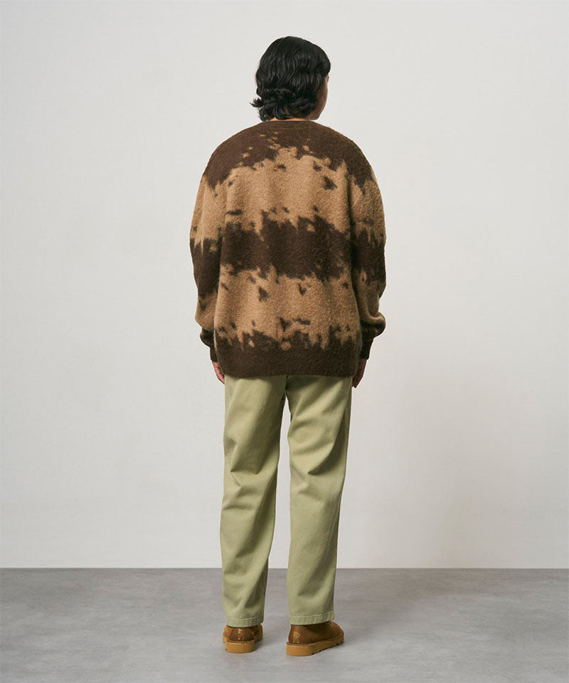 Gramicci Mohair Splatter Cardigan Éclaboussures taupe — profil