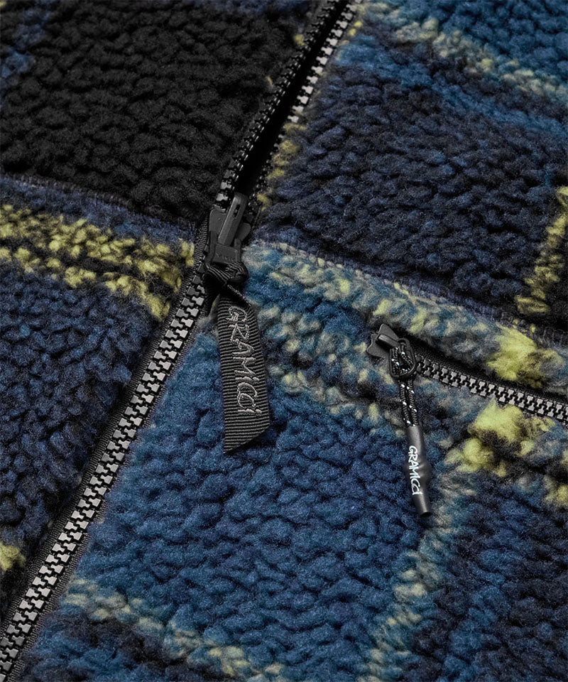 Gramicci Reversible Sherpa Plaid Jacket Carreaux / noir — détail