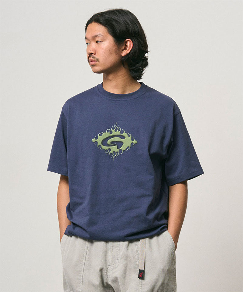 Gramicci Flames Tee Navy — profil