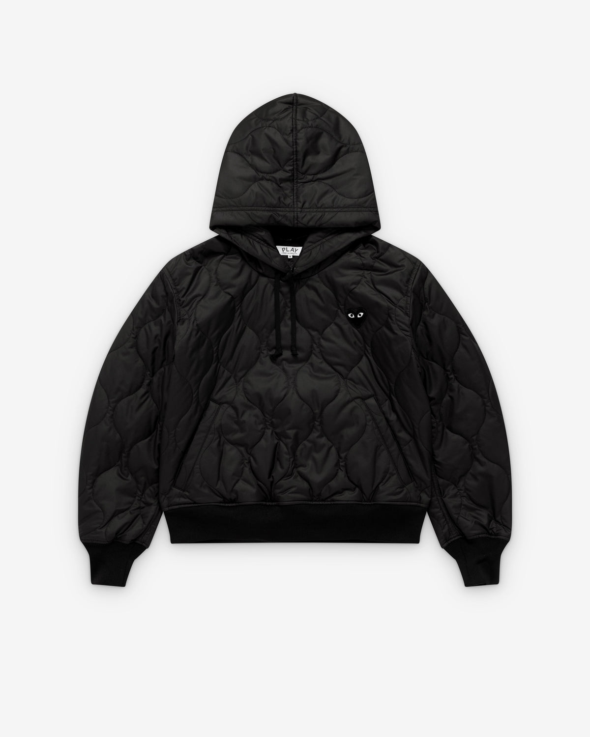 Comme Des Garçons Play hoodie matelassé noir — packshot face