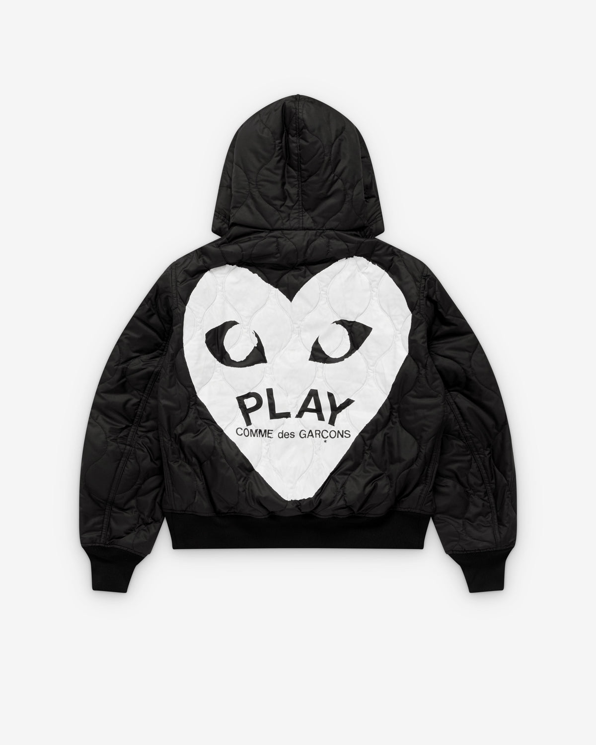 Comme Des Garçons Play hoodie matelassé noir — packshot dos logo PLAY