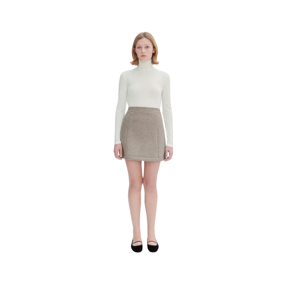 A.P.C - Jupe Julie - Beige, portée, vue de face