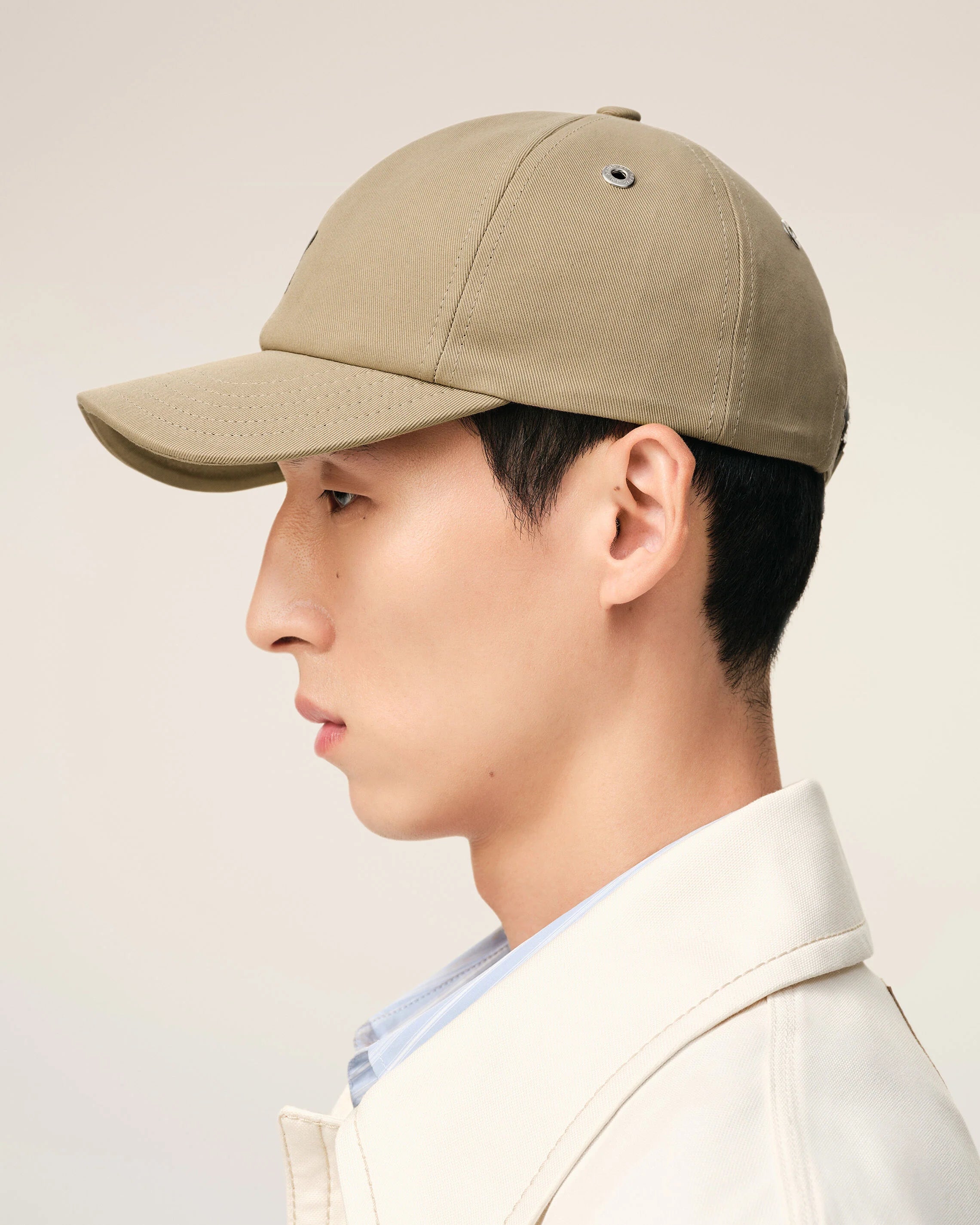Ami Paris - Casquette Ami de Coeur en gabardine de coton - Beige taupe-Accessoires-UCP265.AW0041