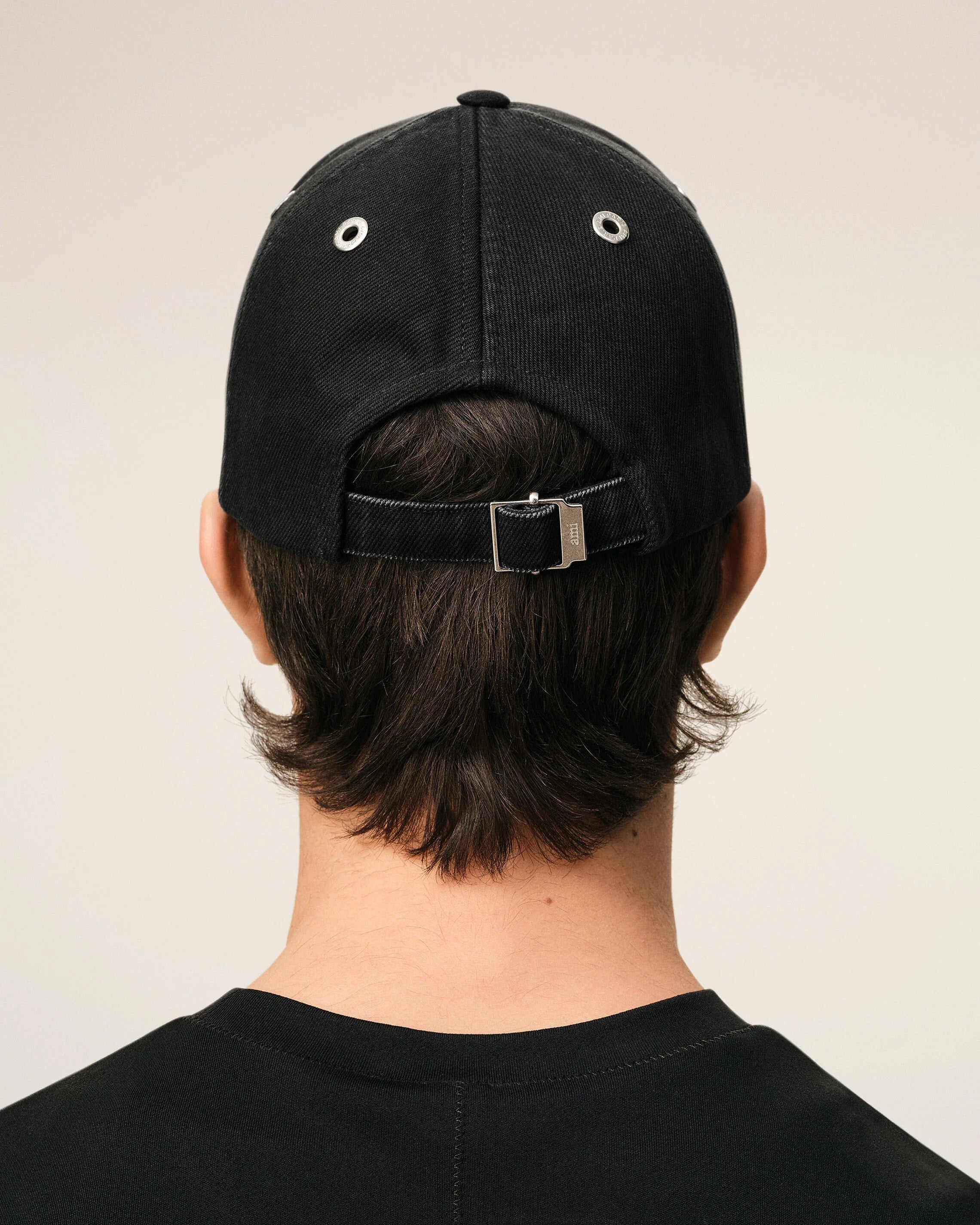Ami Paris - Casquette Ami de Coeur Patch en coton feutré - Noir-Accessoires-UCP277.AW0028
