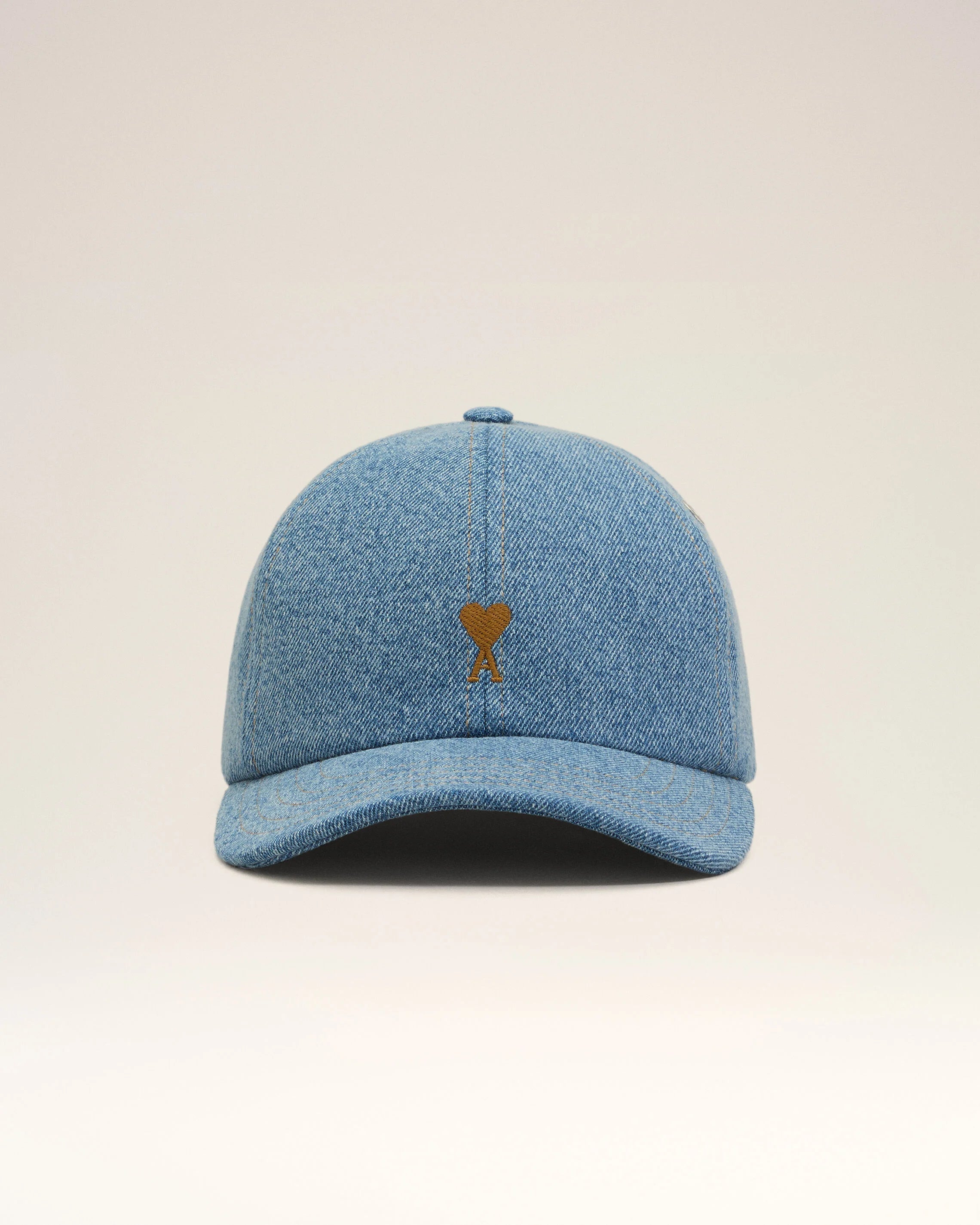 Ami Paris - Casquette Denim Ami de Coeur brodé - Bleu délavé/tabac - Accessoires - UCP264.DE0046