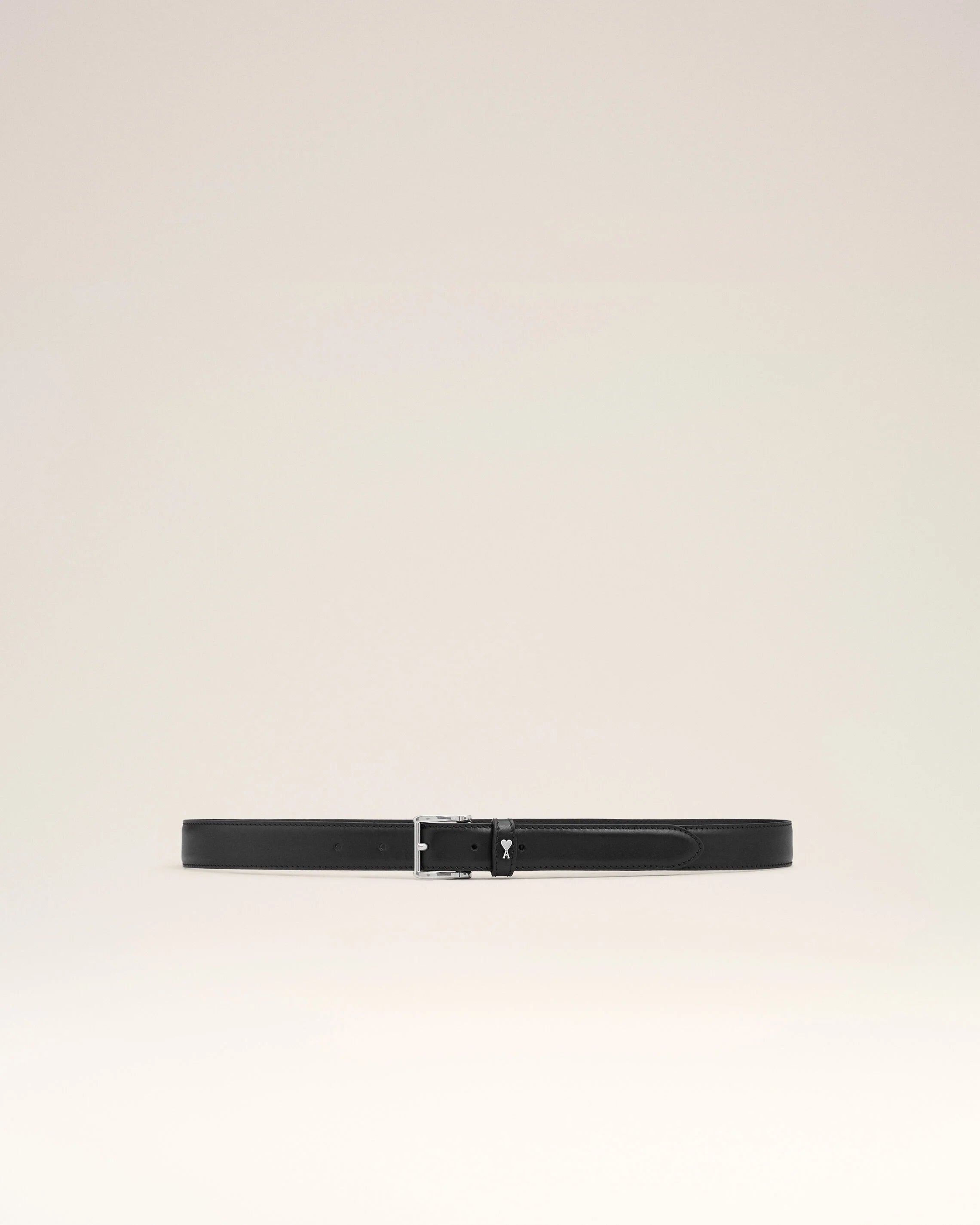 Ami Paris - Ceinture Paris Paris En Cuir Lisse - Noir - Accessoires - UBL029