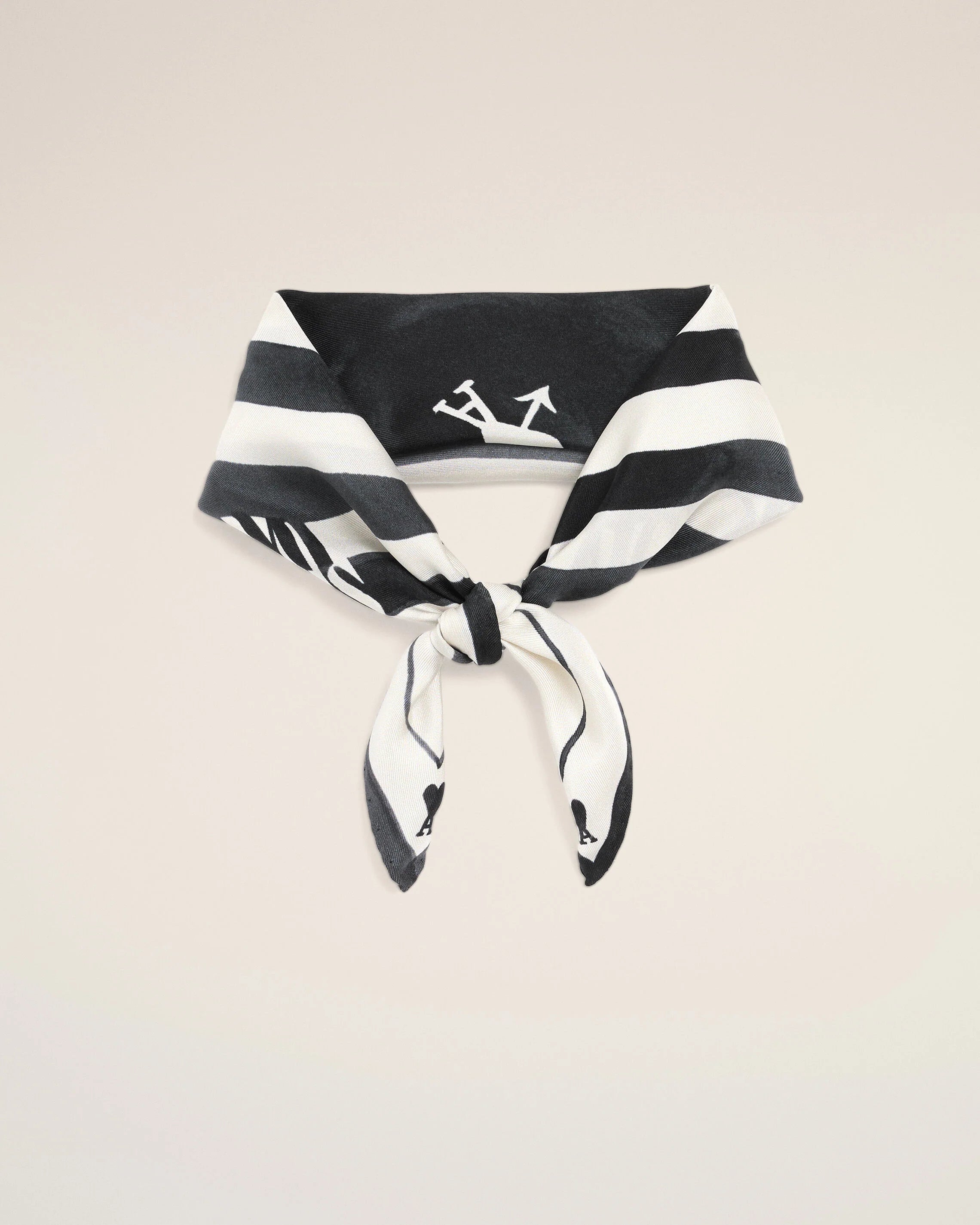 Ami Paris - Foulard en soie Place des Victoires - Noir-Accessoires-USF689.AW0032