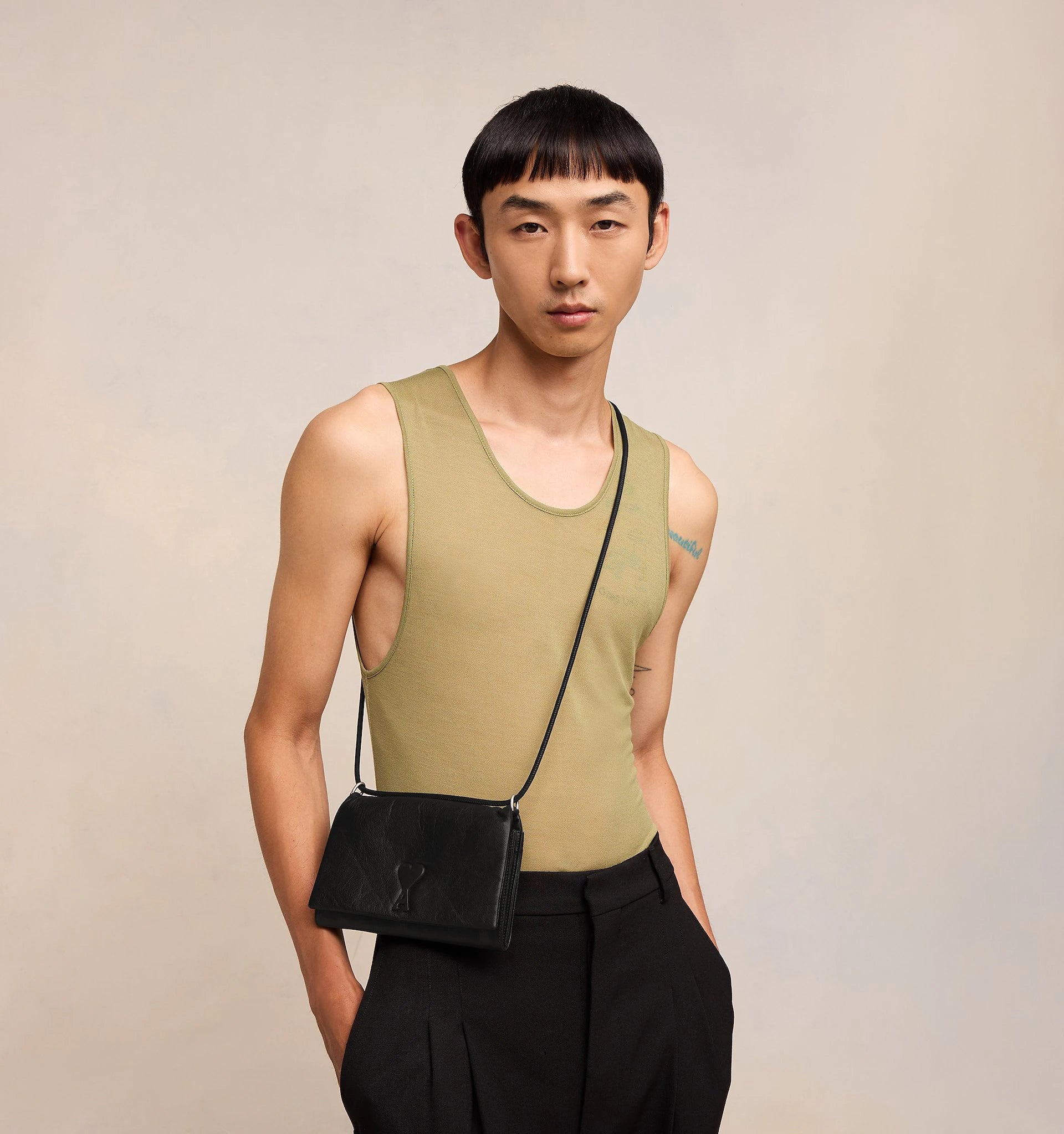 Ami Paris - Portefeuille bandoulière - Black-Accessoires-ULL164.AL0052001