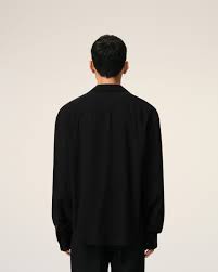 Ami Paris - Chemise manches longues boxy Ami Paris brodé noir - Noir-Chemises-HSH829.VI0036