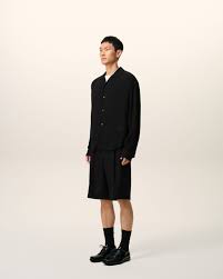 Ami Paris - Chemise manches longues boxy Ami Paris brodé noir - Noir-Chemises-HSH829.VI0036