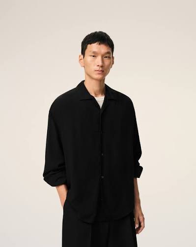 Ami Paris - Chemise manches longues boxy Ami Paris brodé noir - Noir-Chemises-HSH829.VI0036