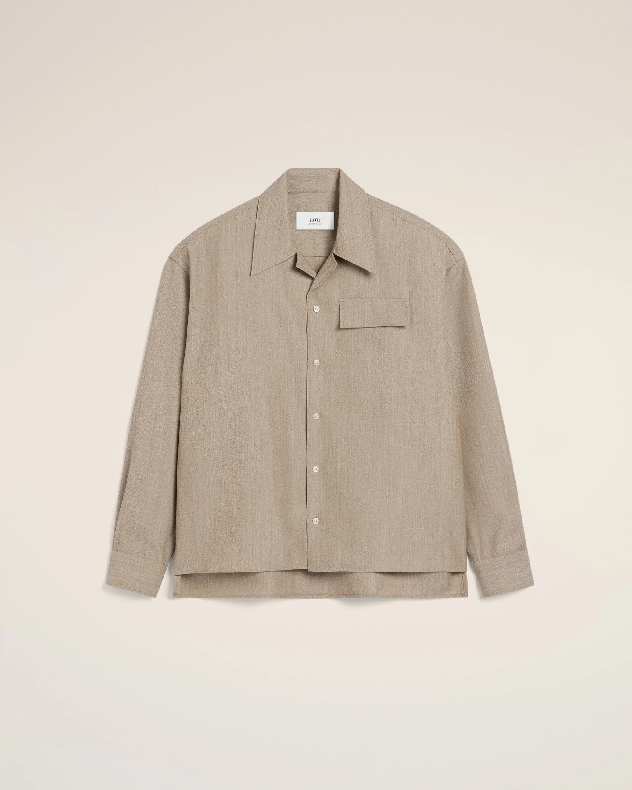 Ami Paris - Chemise Manches Longues Col Requin - Gingembre - HSH187 - Chemises - HSH187