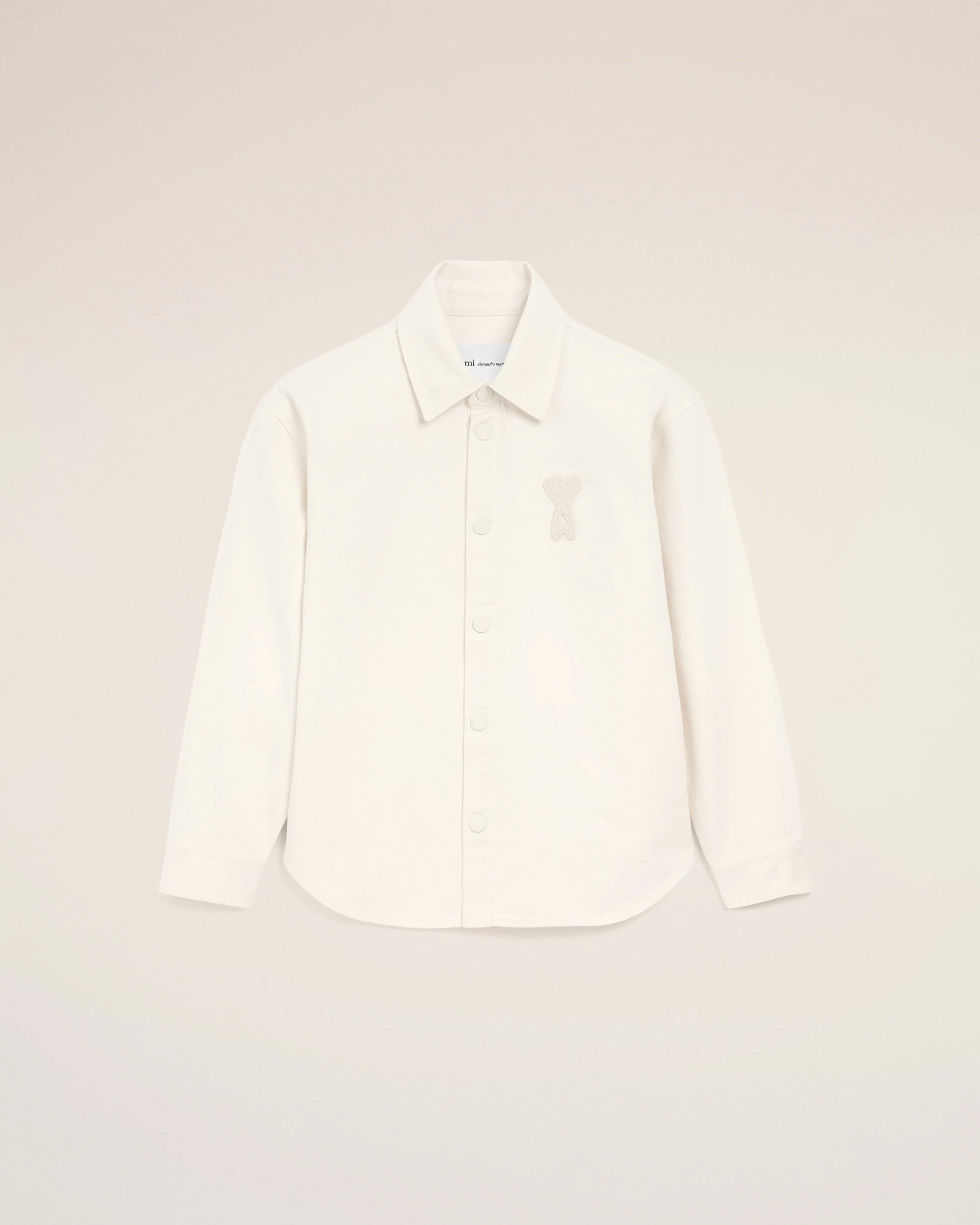 Ami Paris - Surchemise brodé Ami de Coeur - Blanc crème - Chemises - UJK897.DE0126