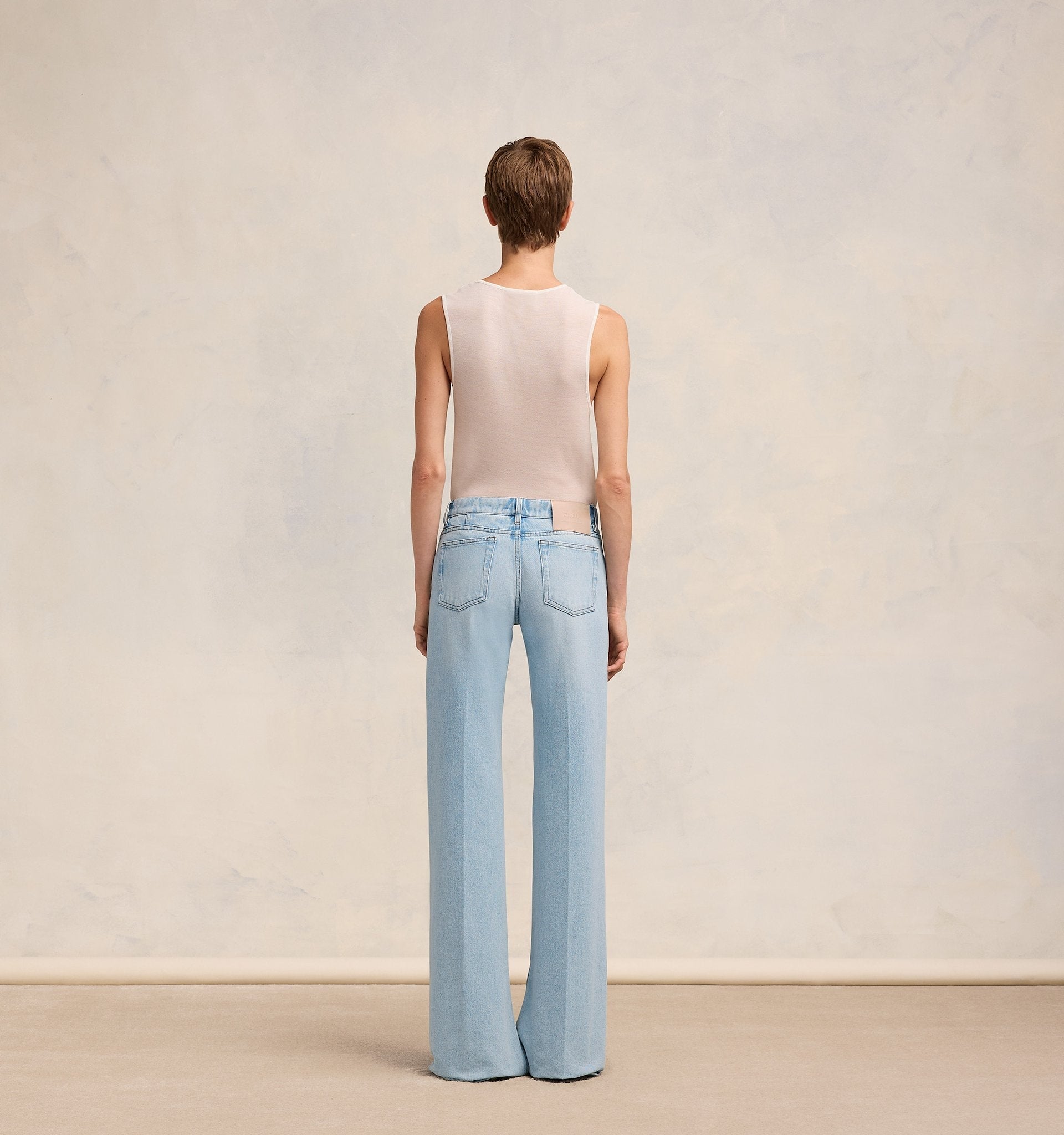 Ami Paris - Jean Flare Fit Avec Fentes - Bleu délavé-Jupes et Pantalons-FTR425.DE0027