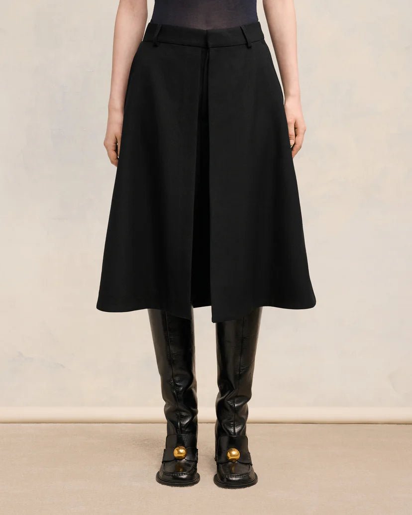 Ami Paris - Short à Pinces en Laine - Noir - Pantalons et Shorts - HSO508.WV0026