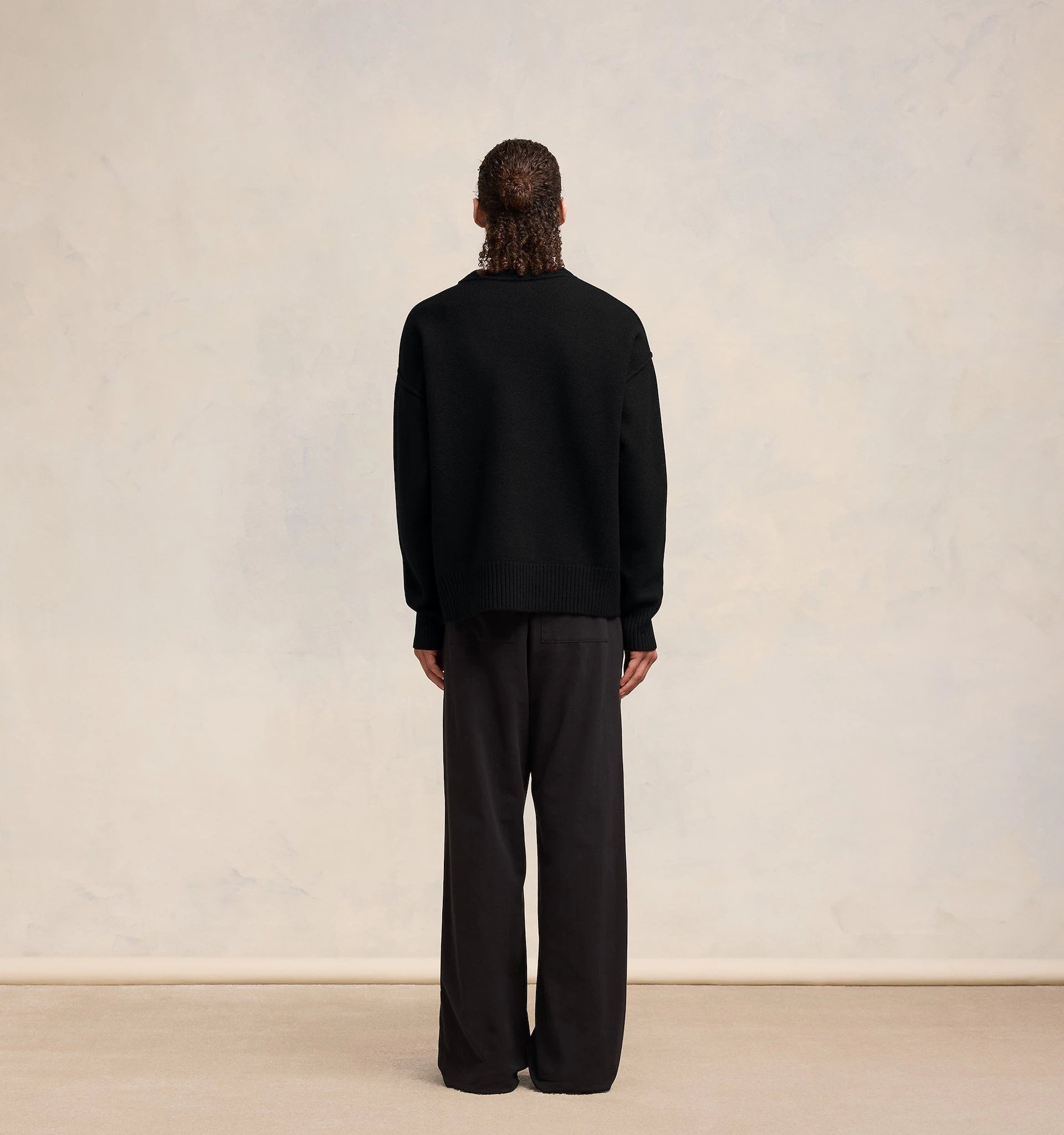 Ami Paris - Cardigan en Laine Ami de Cœur BFUKC002 - Noir - Pulls et Sweats - BFUKC006.018