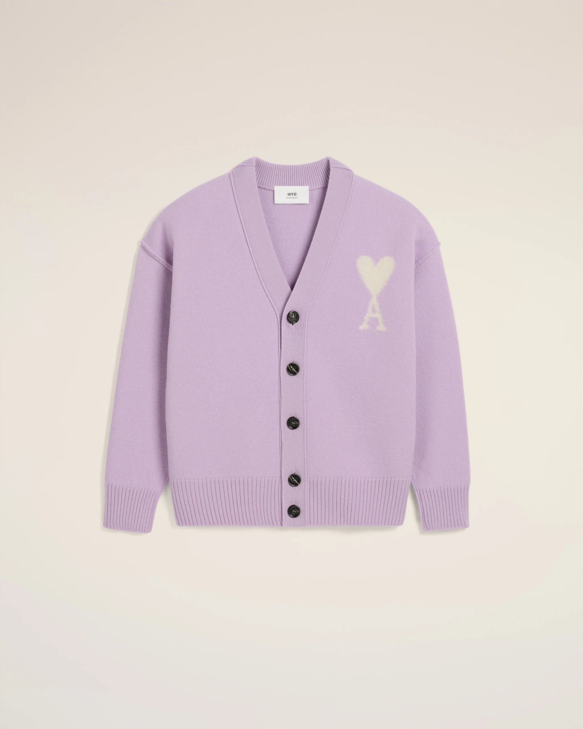 Ami Paris - Cardigan en Laine Ami de Cœur UKC090 - Lilas - Pulls et Sweats - UKC090