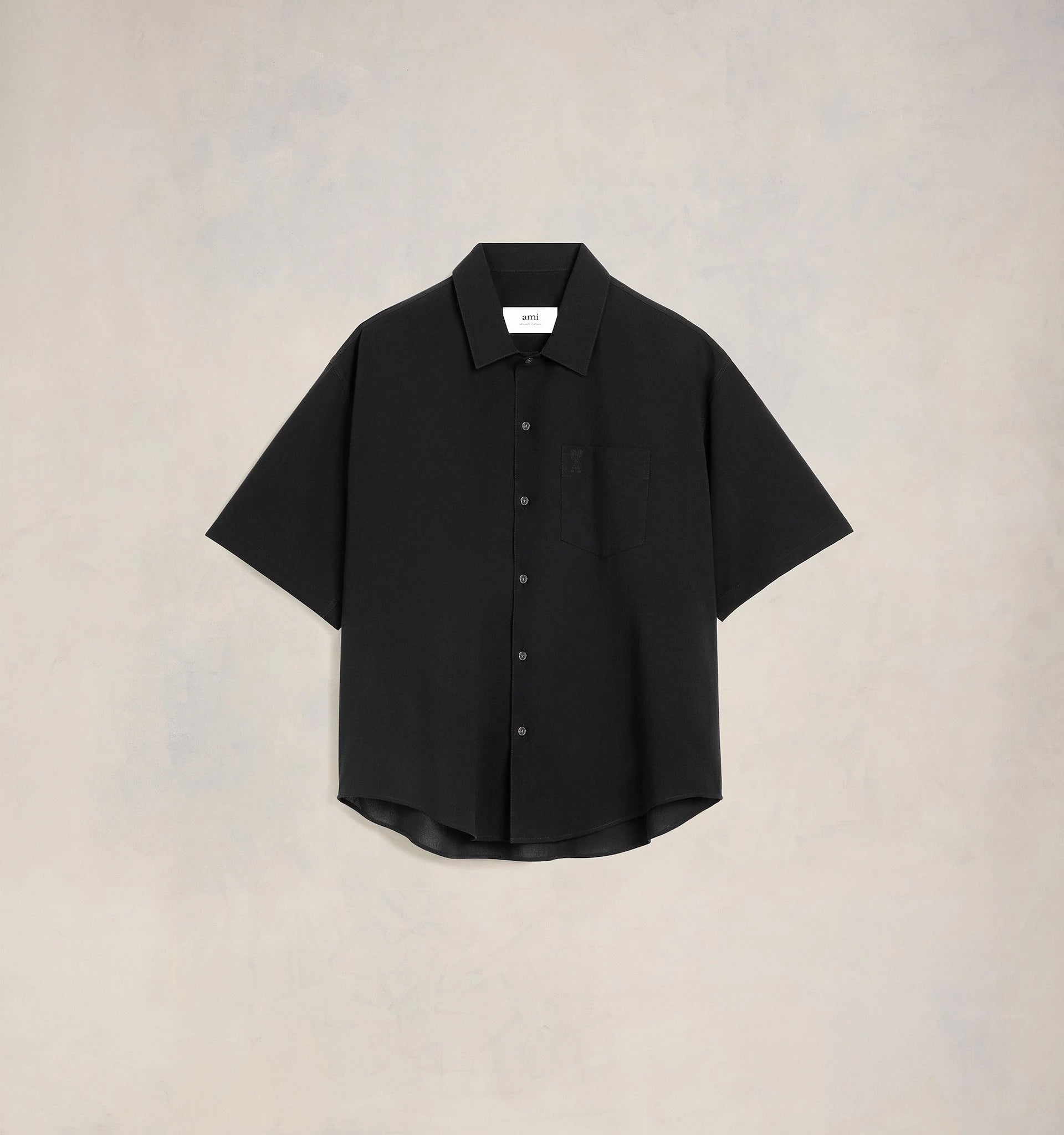 Ami Paris - Chemise Manches Courtes Col Requin - Noir-Pulls et Sweats-HSH219.CO0062