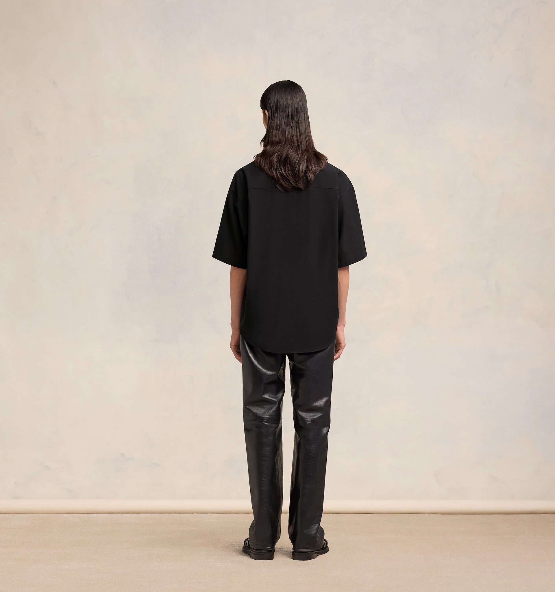 Ami Paris - Chemise Manches Courtes Col Requin - Noir-Pulls et Sweats-HSH219.CO0062