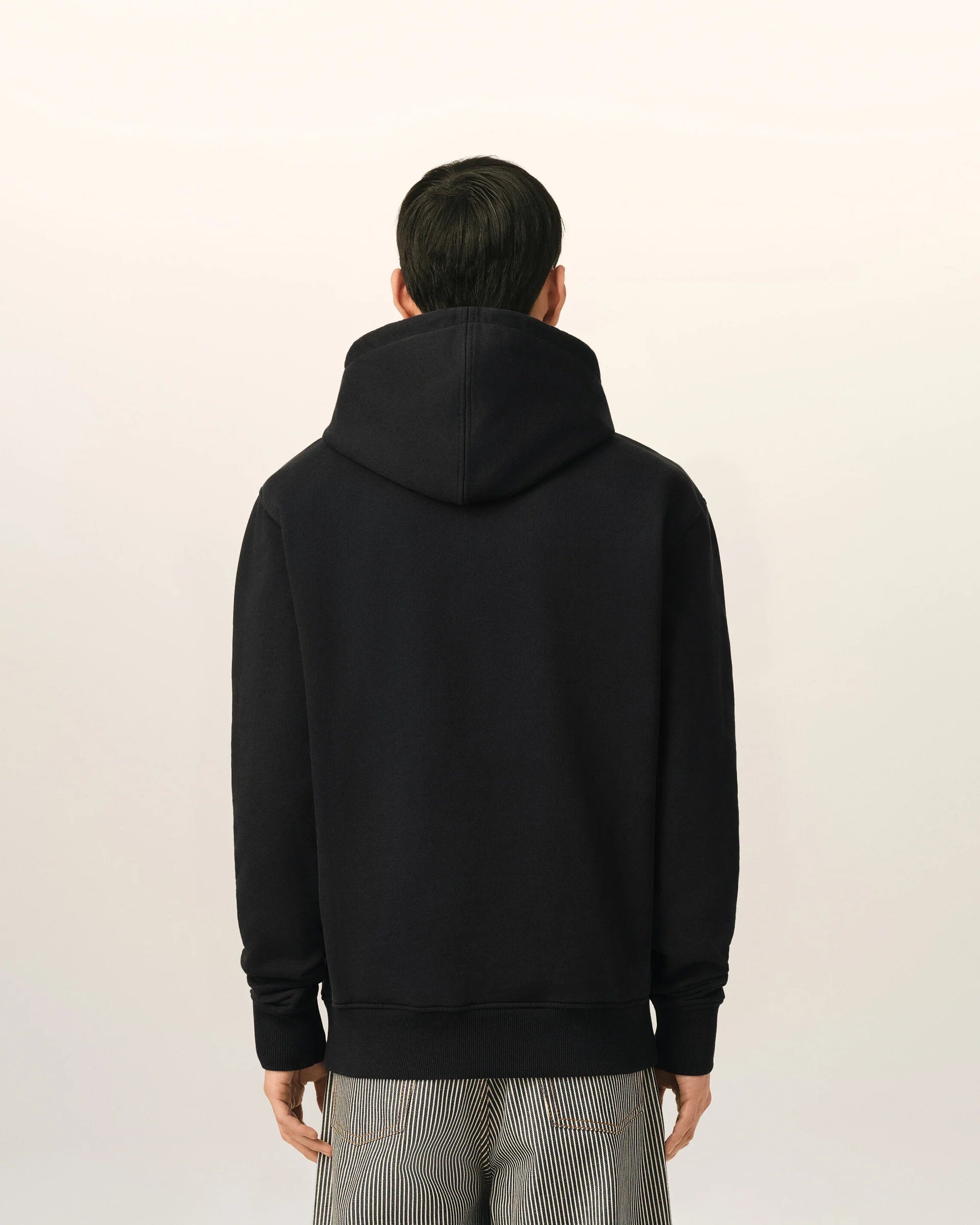 Ami Paris - Hoodie noir Ami de Coeur blanc en coton-Pulls et Sweats-HSW764.730